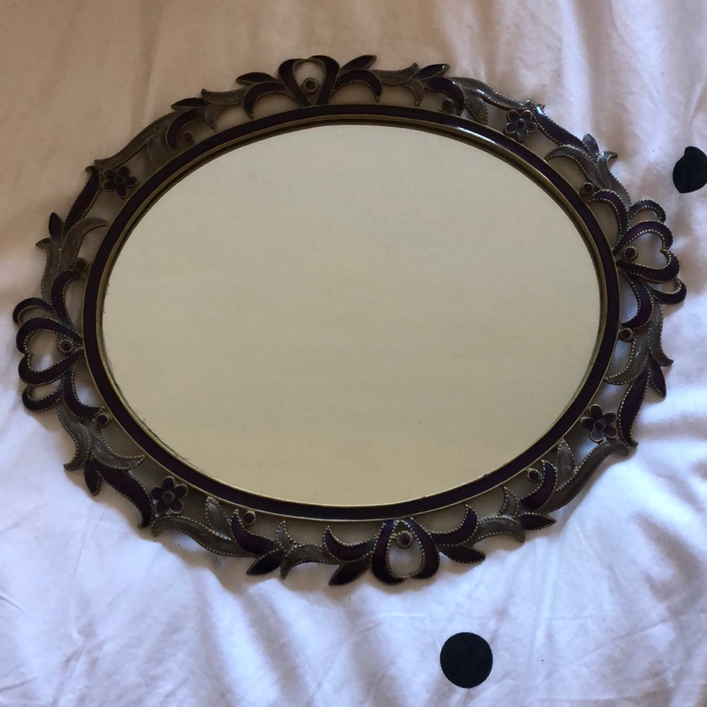 Vintage purple and gold vintage tray